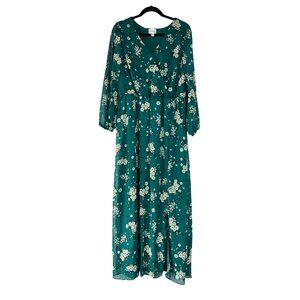 Green Floral Maxi Dress. Perfect Spring Outfit. Premier Amour Size 12.